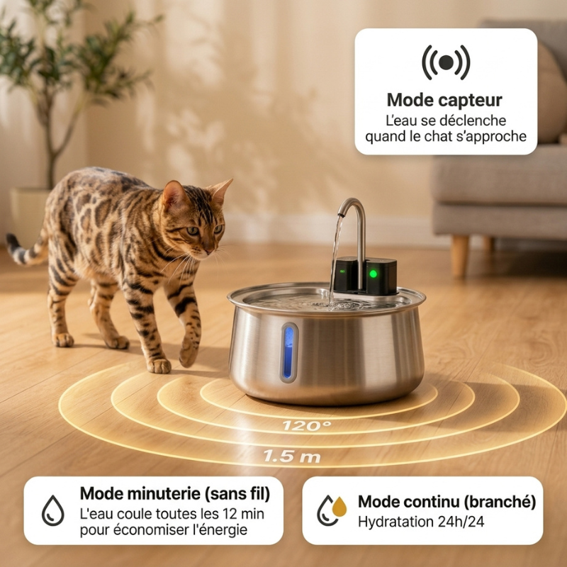 Fontaine à Eau Pour Chat Sans Fil