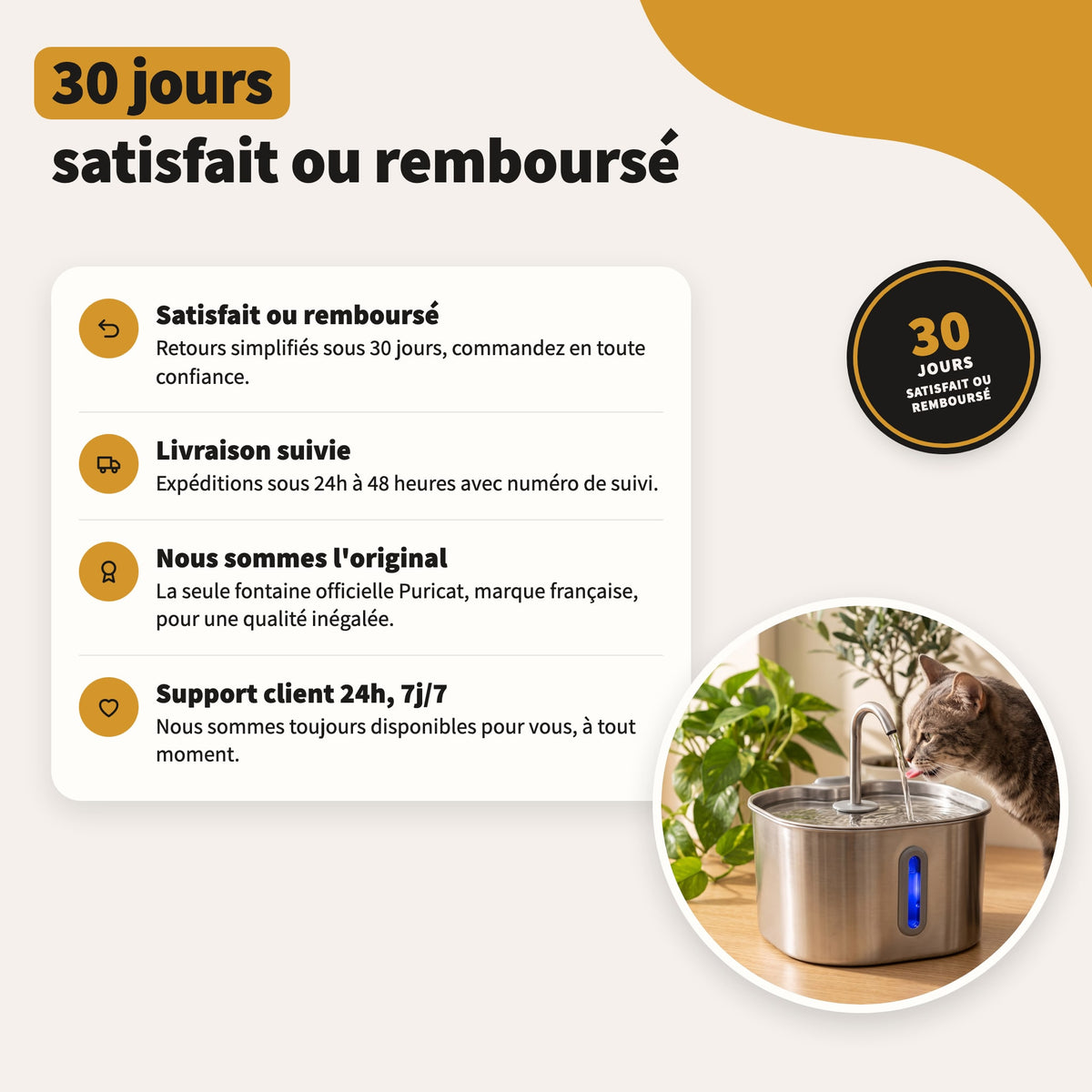 30 jours satisfait ou remboursé