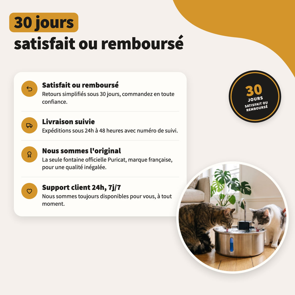 30 jours satisfait ou remboursé