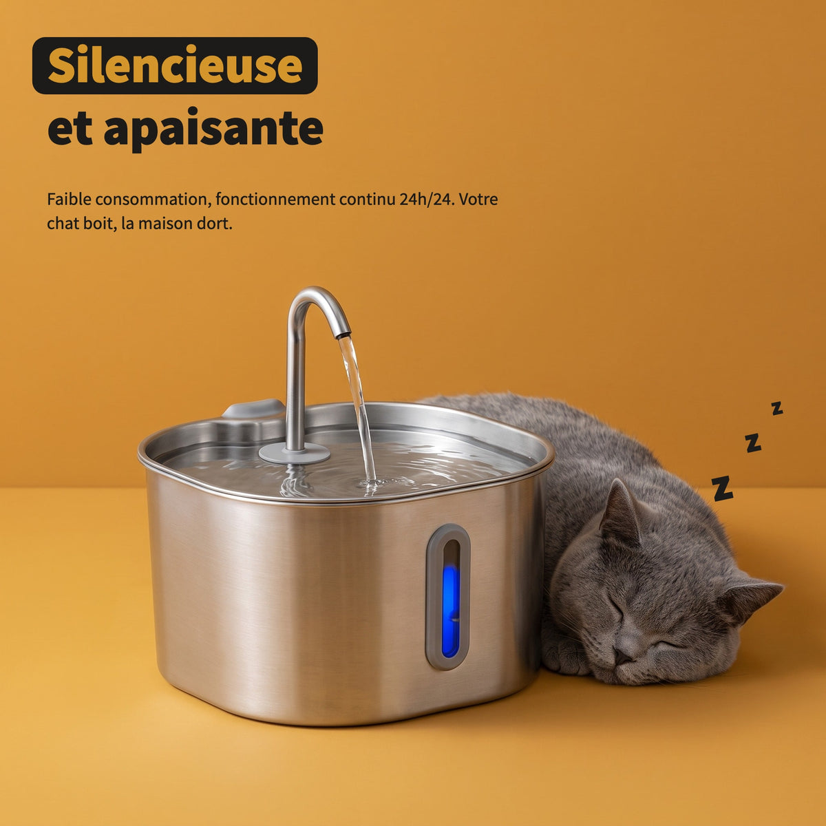 Silencieuse et apaisante : fonctionnement continu 24h/24