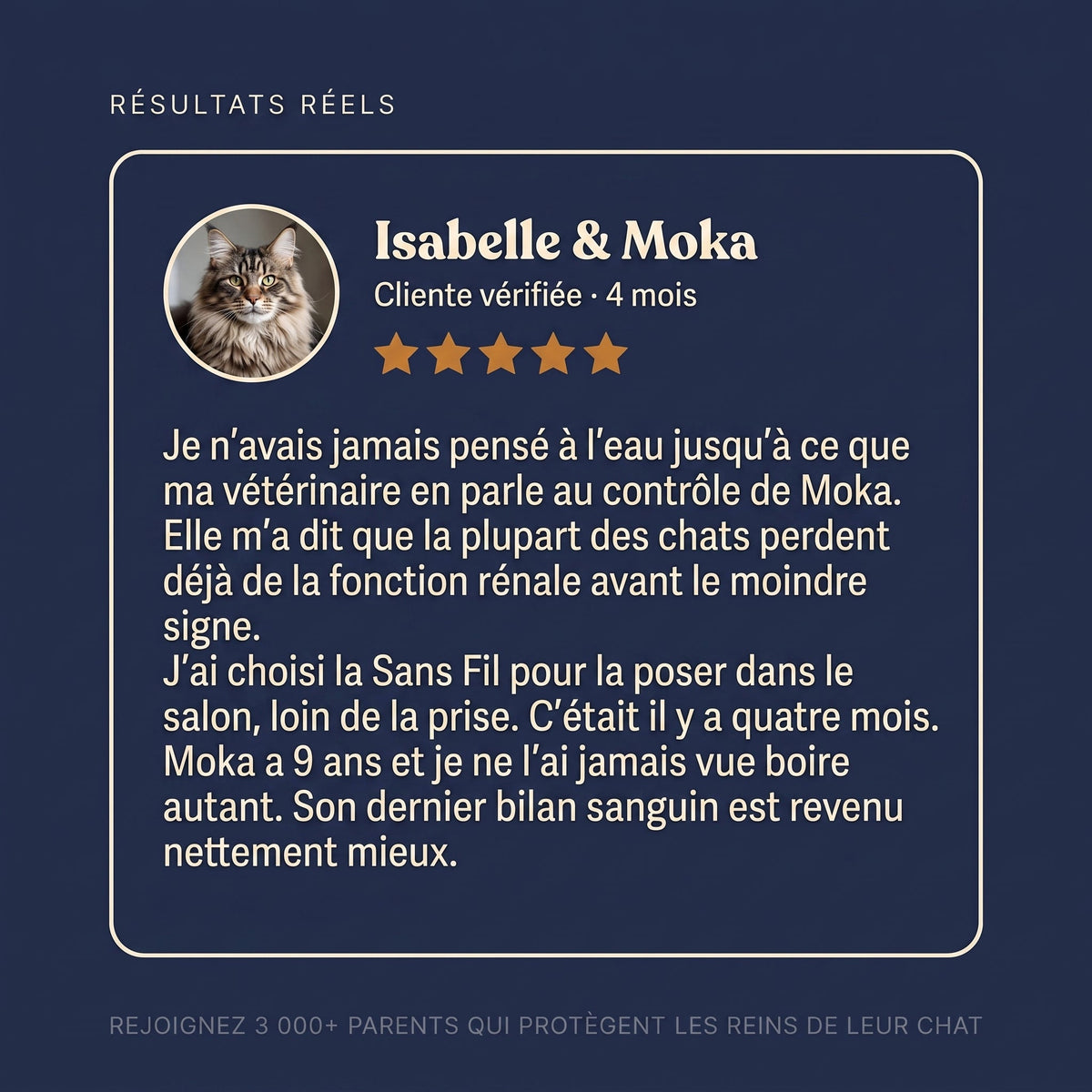 Résultats réels : Isabelle & Moka